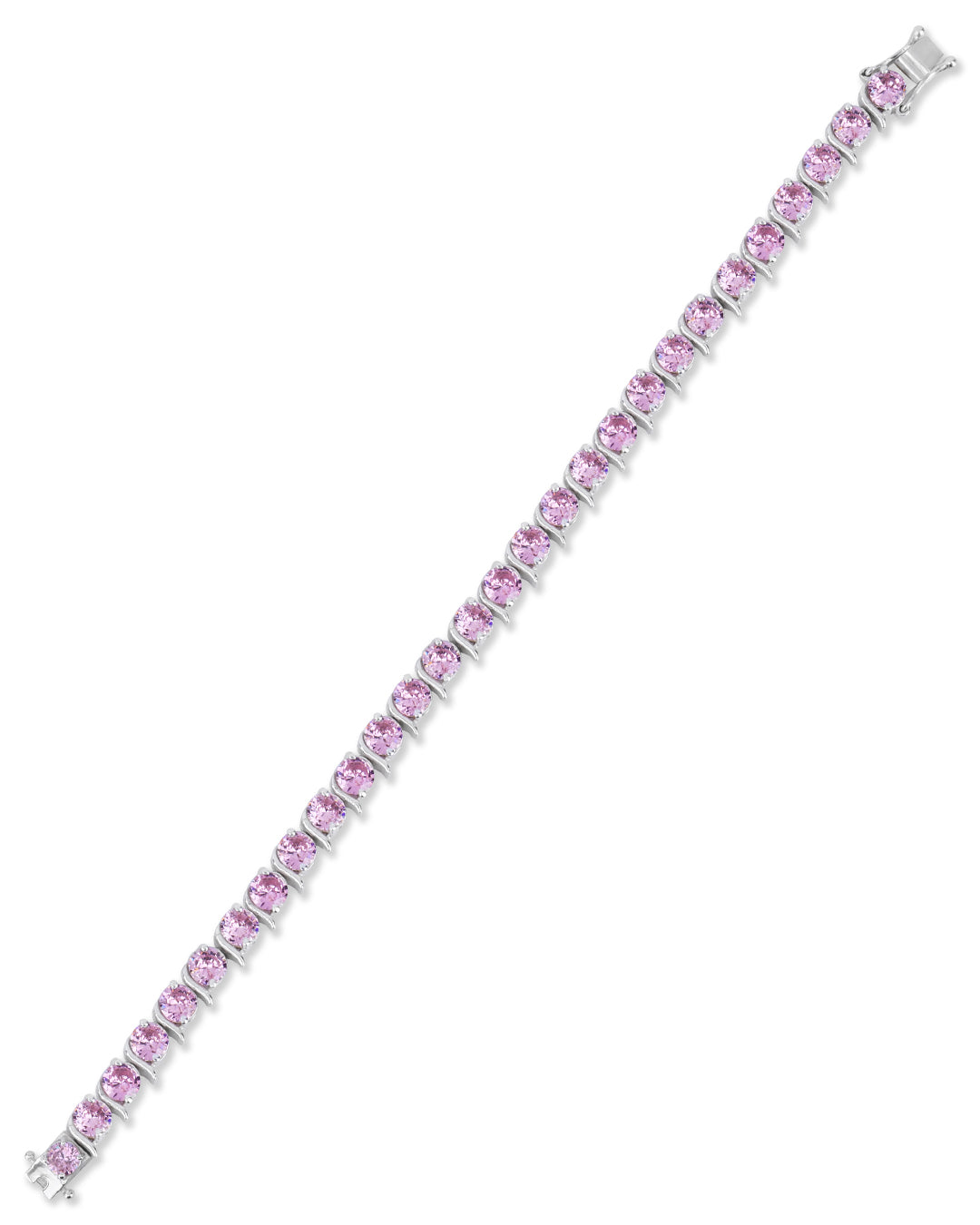 Pink Tourmaline Zirconia Tennis Bracelet