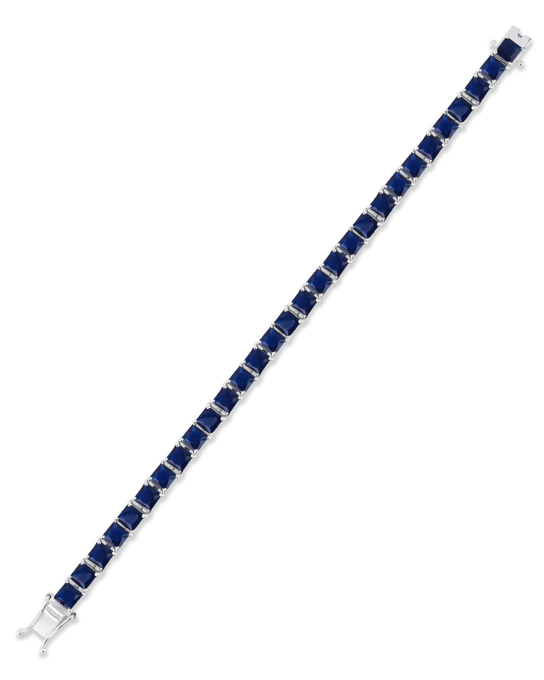 Blue Sapphire Square Zirconia Tennis Bracelet