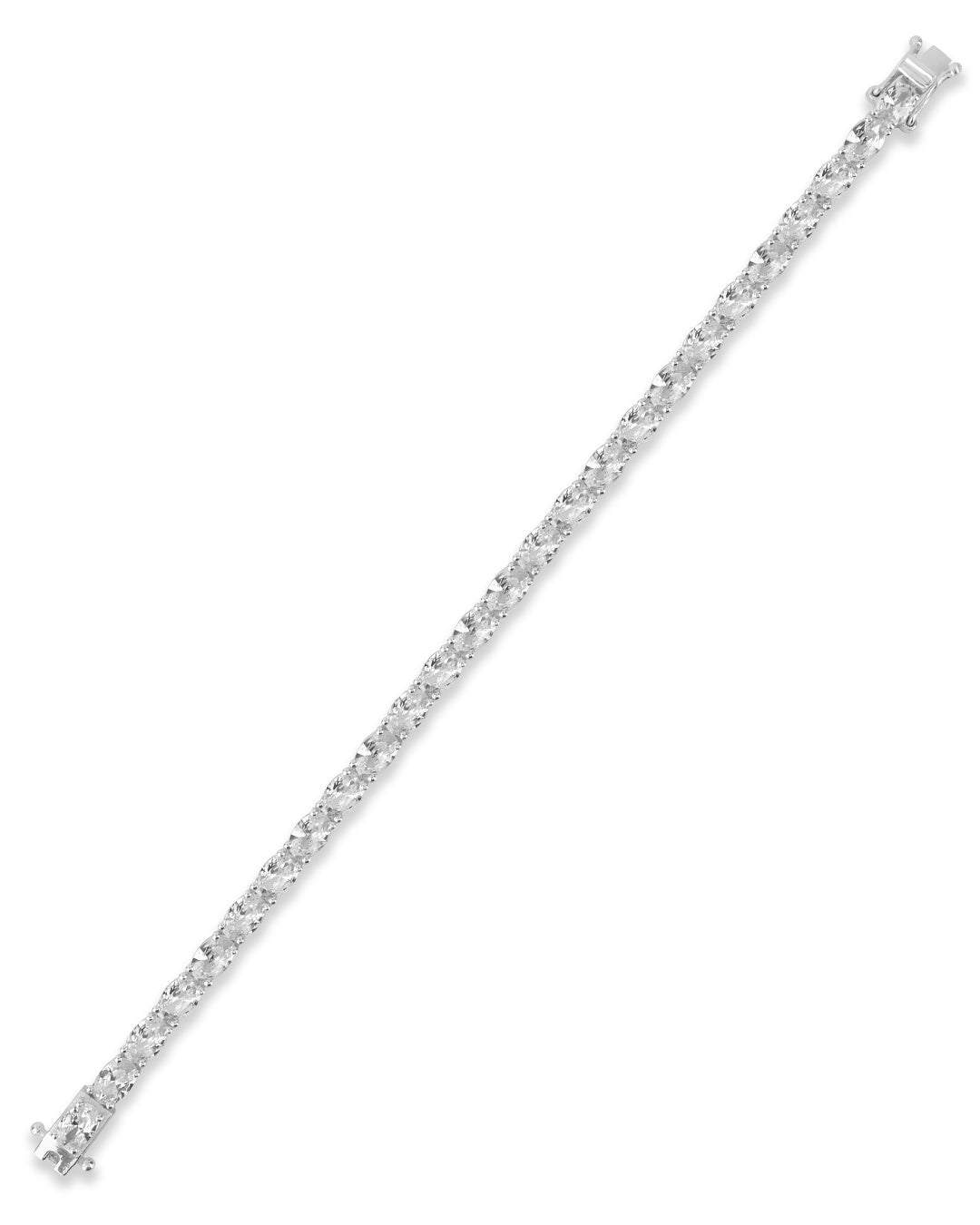 Statement Oval White Zirconia Tennis Bracelet