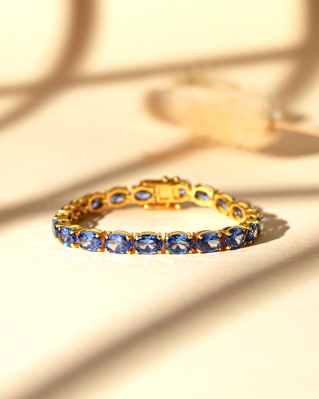 Blue Sapphire Zirconia Oval Tennis Bracelet