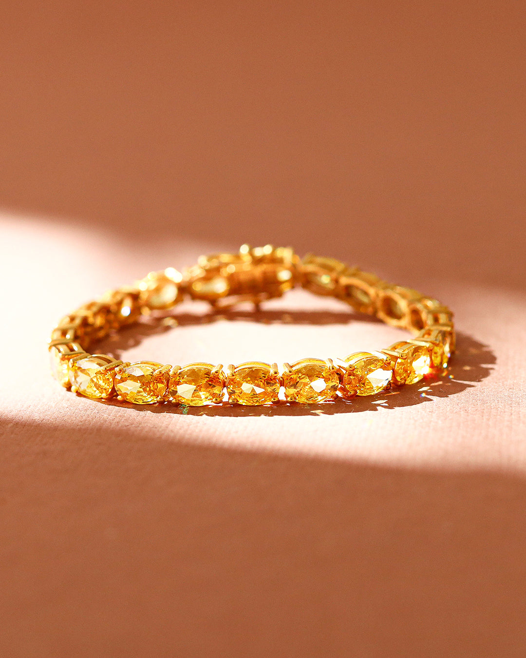 Oval Citrine Zirconia Tennis Bracelet