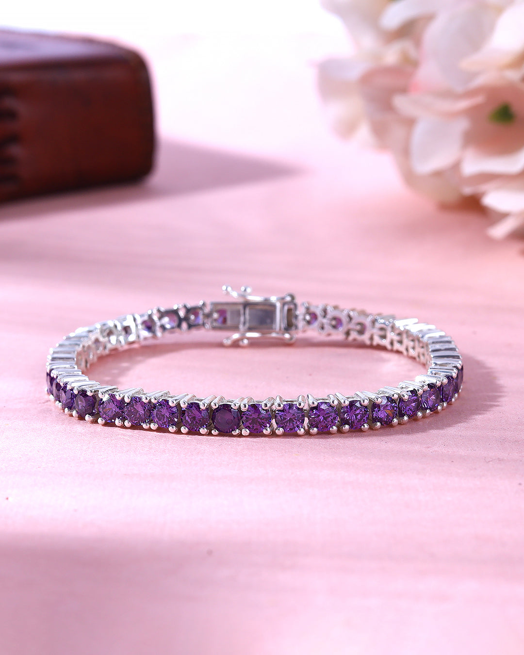 Amethyst Round Zirconia Tennis Bracelet