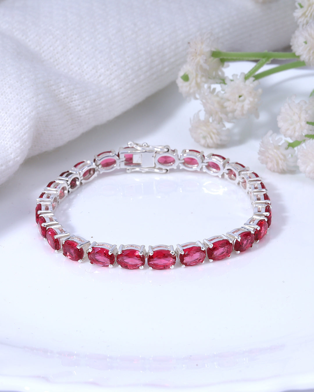 Tourmaline Oval Zirconia Tennis Bracelet