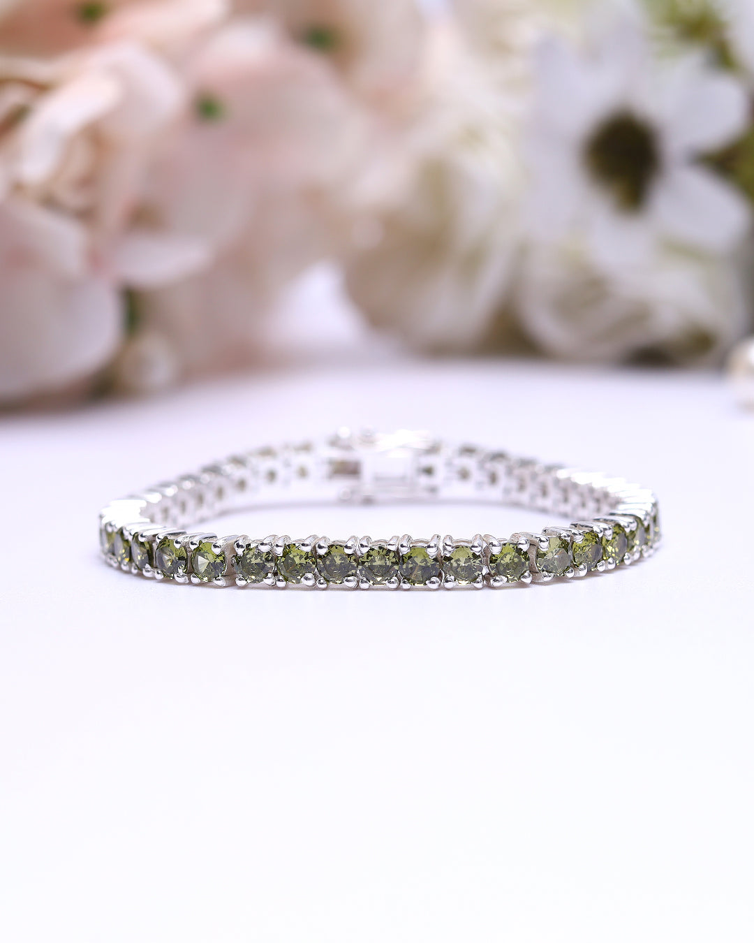 Hebei Peridot Round Zirconia Tennis Bracelet