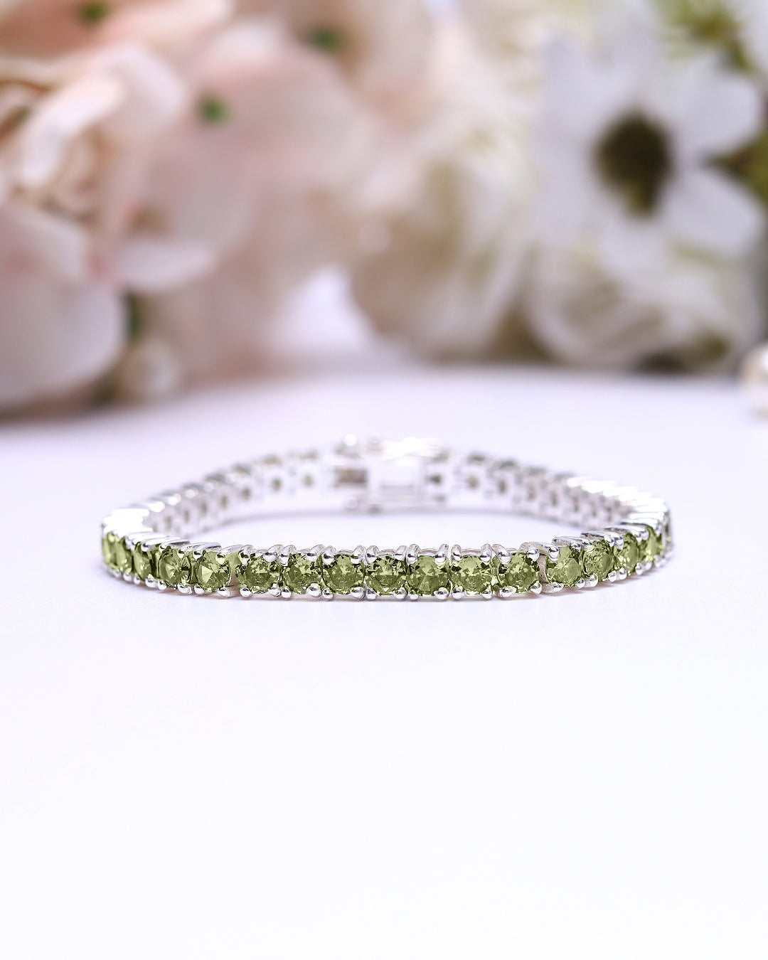 Hebei Peridot Round Zirconia Tennis Bracelet