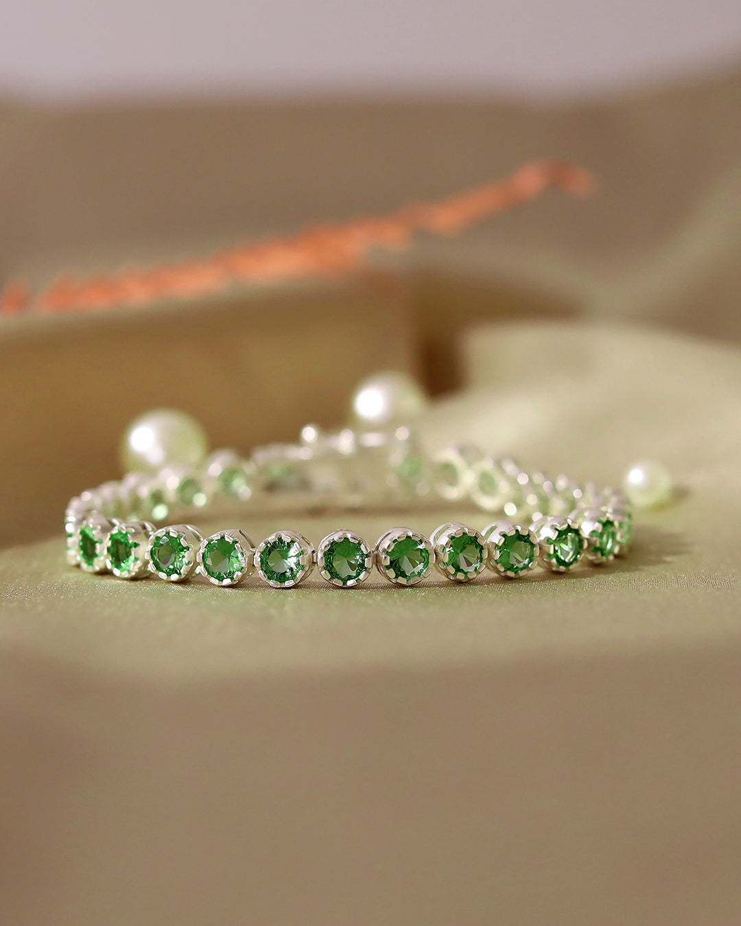 Green Apple Round Zirconia Tennis Bracelet